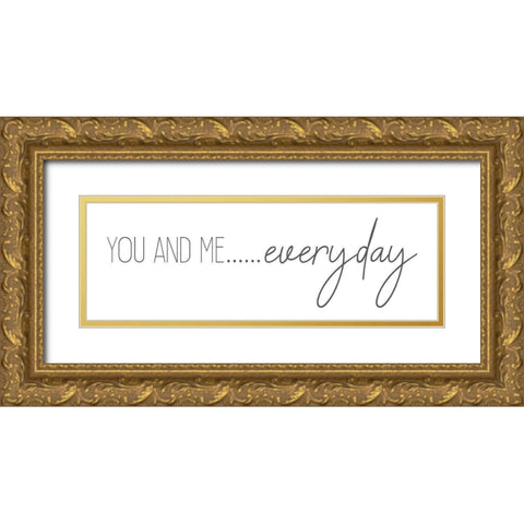You And Me Whitebackground Gold Ornate Wood Framed Art Print with Double Matting by Kimberly, Allen