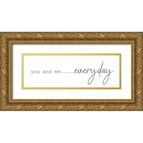 You and Me 2 Gold Ornate Wood Framed Art Print with Double Matting by Allen, Kimberly