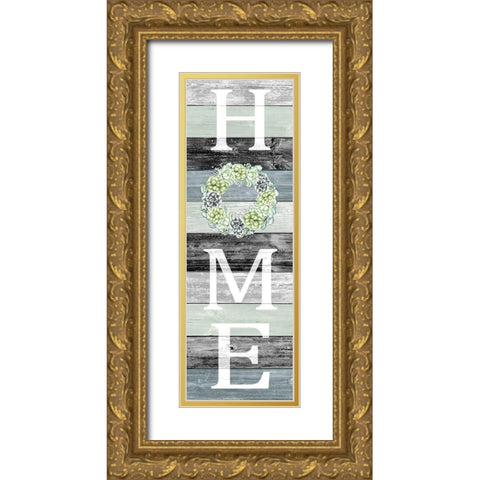 Home Panel Gold Ornate Wood Framed Art Print with Double Matting by Allen, Kimberly