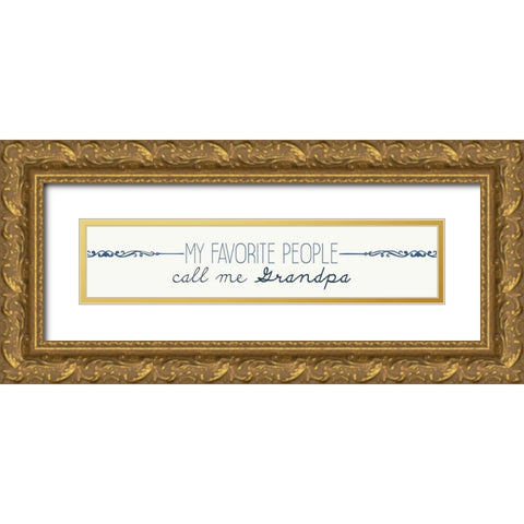 Favorite Grandpa Gold Ornate Wood Framed Art Print with Double Matting by Allen, Kimberly