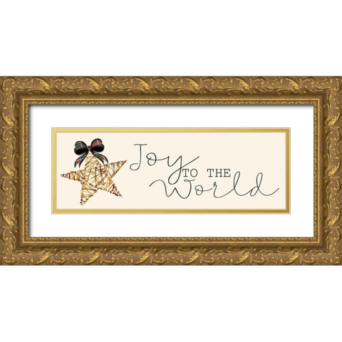 Joy to the World Gold Ornate Wood Framed Art Print with Double Matting by Allen, Kimberly