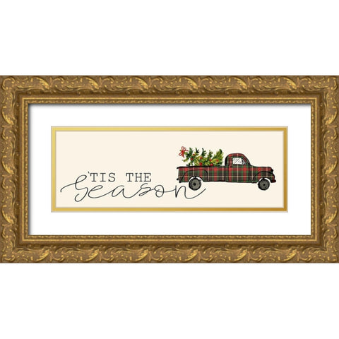Tis the Season Gold Ornate Wood Framed Art Print with Double Matting by Allen, Kimberly