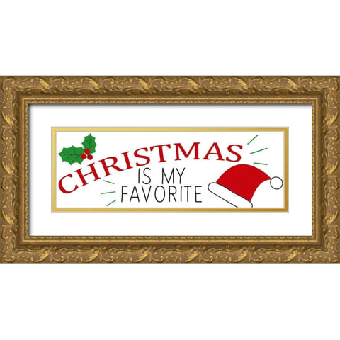 Christmas Is Gold Ornate Wood Framed Art Print with Double Matting by Allen, Kimberly
