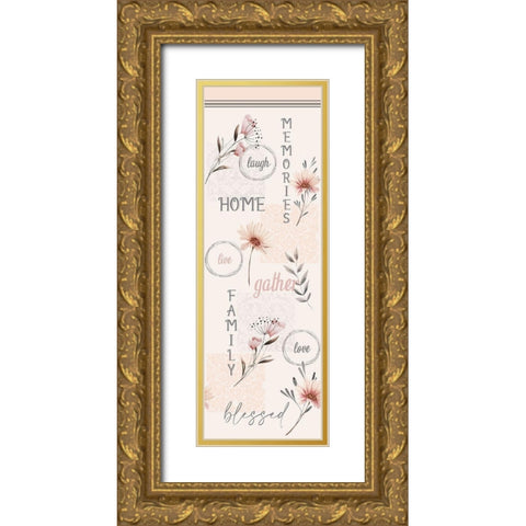 Always Blessed Panel Gold Ornate Wood Framed Art Print with Double Matting by Allen, Kimberly