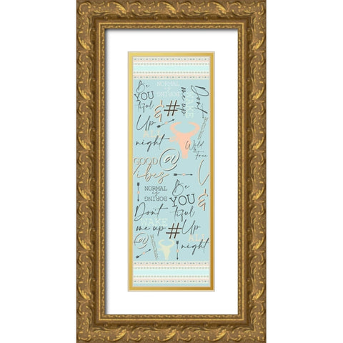 Minty Panel Gold Ornate Wood Framed Art Print with Double Matting by Allen, Kimberly