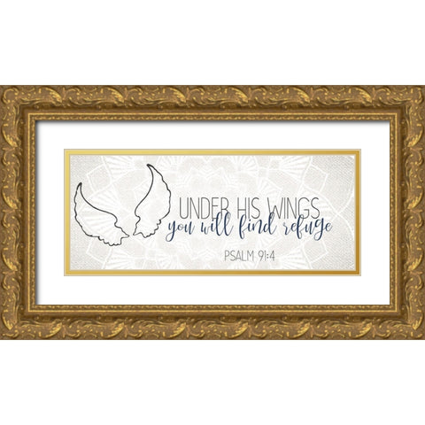 Psalm Wings Gold Ornate Wood Framed Art Print with Double Matting by Allen, Kimberly