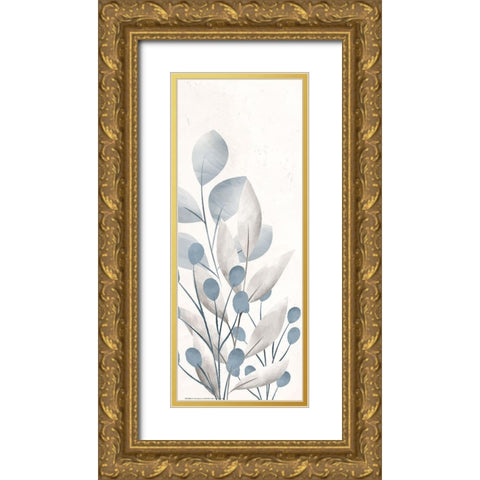Dusty Blue 1 Gold Ornate Wood Framed Art Print with Double Matting by Allen, Kimberly