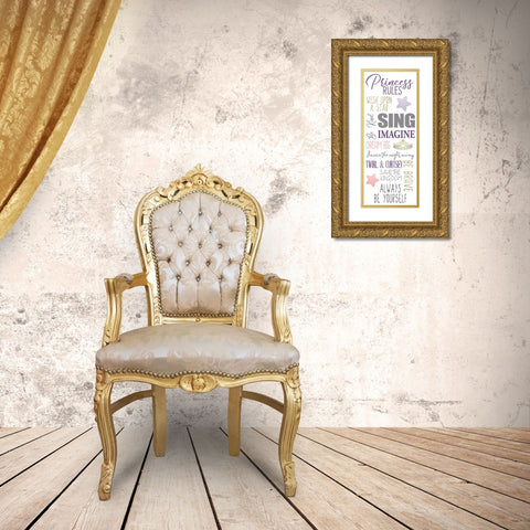 Princess Rules A Gold Ornate Wood Framed Art Print with Double Matting by Allen, Kimberly