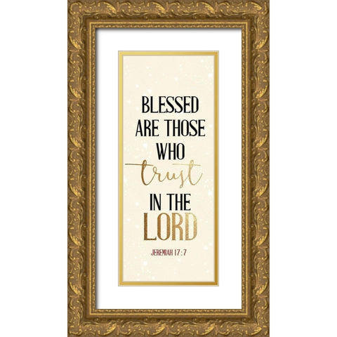Pray Blessed Are 1 Gold Ornate Wood Framed Art Print with Double Matting by Allen, Kimberly