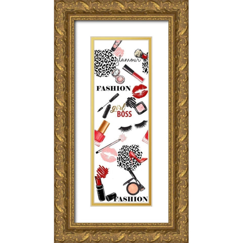 Fashionista 1 Gold Ornate Wood Framed Art Print with Double Matting by Allen, Kimberly