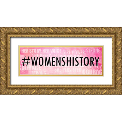 Womens History Gold Ornate Wood Framed Art Print with Double Matting by Allen, Kimberly