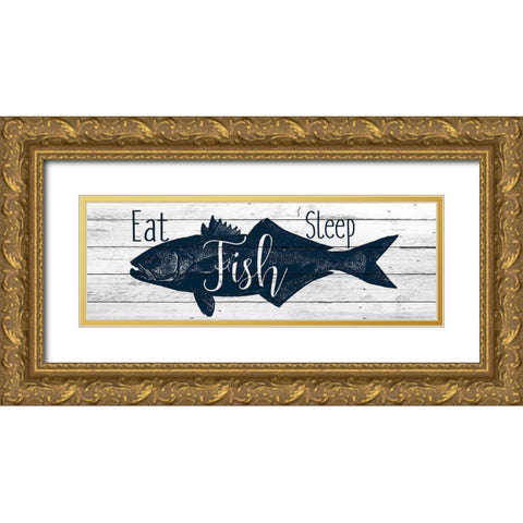 At the Lake B Gold Ornate Wood Framed Art Print with Double Matting by Allen, Kimberly