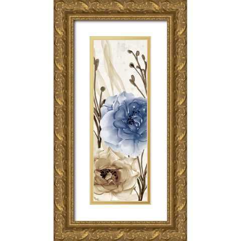 Blue Notes Panel 2 Gold Ornate Wood Framed Art Print with Double Matting by Allen, Kimberly