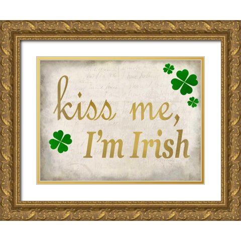 Kiss Me Gold Ornate Wood Framed Art Print with Double Matting by Allen, Kimberly