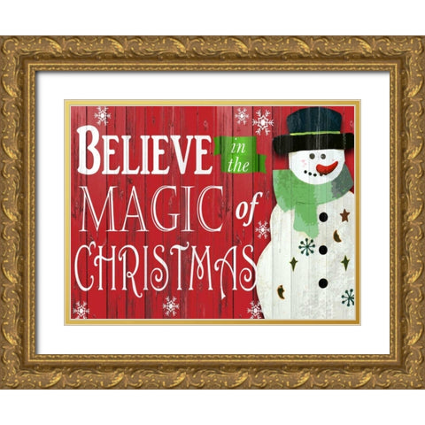 Believe Gold Ornate Wood Framed Art Print with Double Matting by Allen, Kimberly