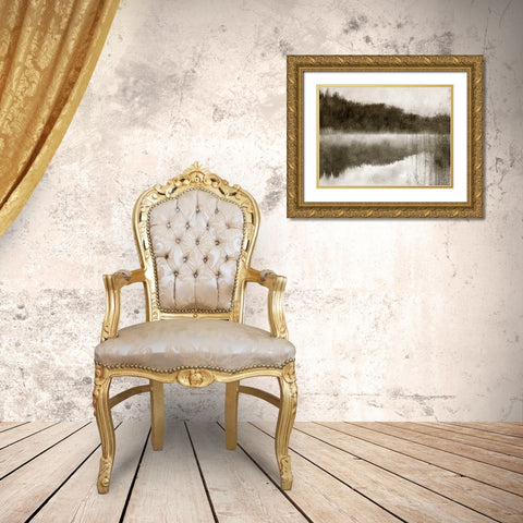 Misty Morning on the Lake Gold Ornate Wood Framed Art Print with Double Matting by Allen, Kimberly