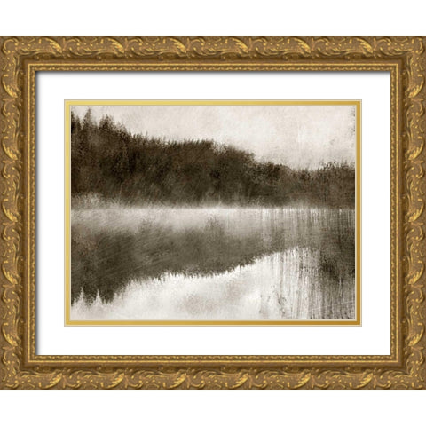 Misty Morning on the Lake Gold Ornate Wood Framed Art Print with Double Matting by Allen, Kimberly
