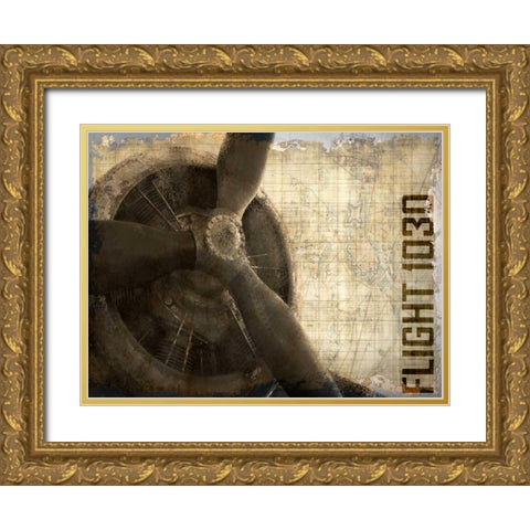 Vintage Flight 1030 Gold Ornate Wood Framed Art Print with Double Matting by Allen, Kimberly