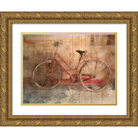Rusty Bicycle Gold Ornate Wood Framed Art Print with Double Matting by Allen, Kimberly