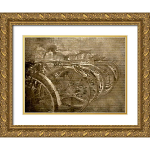 Bicycles Gold Ornate Wood Framed Art Print with Double Matting by Allen, Kimberly
