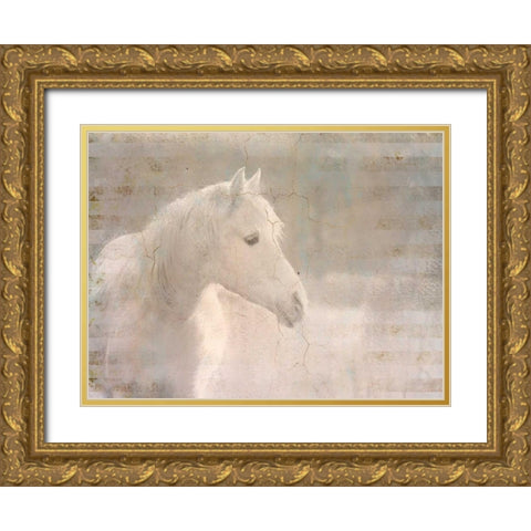 White Knight Serenity Gold Ornate Wood Framed Art Print with Double Matting by Allen, Kimberly