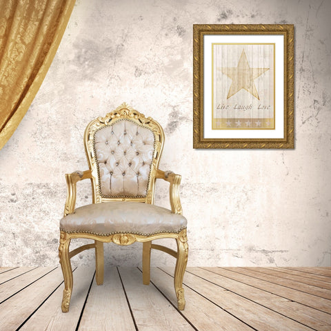 Live Laugh Love Gold Gold Ornate Wood Framed Art Print with Double Matting by Allen, Kimberly