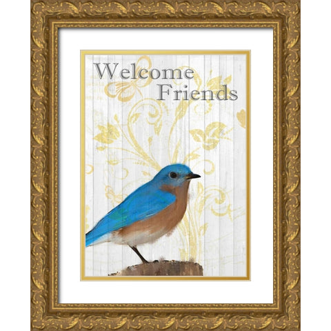 Bluebird Day Gold Ornate Wood Framed Art Print with Double Matting by Allen, Kimberly