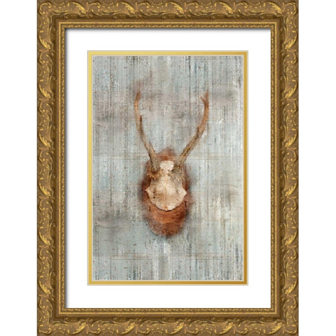 Antlers 1 Gold Ornate Wood Framed Art Print with Double Matting by Allen, Kimberly
