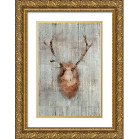 Antlers 2 Gold Ornate Wood Framed Art Print with Double Matting by Allen, Kimberly