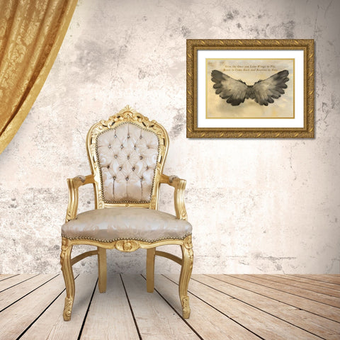 In Flight Quote Gold Ornate Wood Framed Art Print with Double Matting by Allen, Kimberly