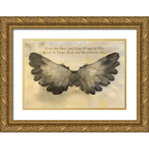 In Flight Quote Gold Ornate Wood Framed Art Print with Double Matting by Allen, Kimberly