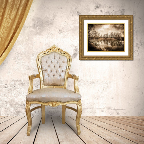 On the River 2 Gold Ornate Wood Framed Art Print with Double Matting by Allen, Kimberly