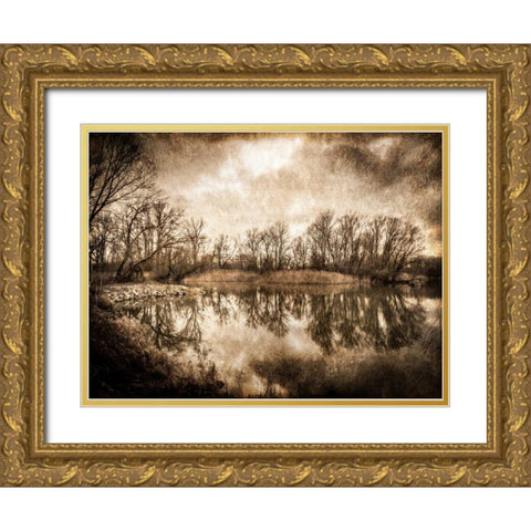 On the River 2 Gold Ornate Wood Framed Art Print with Double Matting by Allen, Kimberly