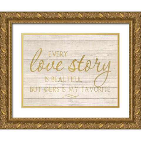 Love Story Gold Ornate Wood Framed Art Print with Double Matting by Allen, Kimberly