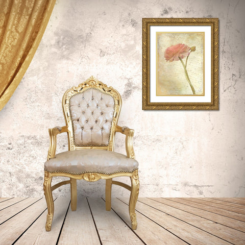 Ranunculus Bloom 2 Gold Ornate Wood Framed Art Print with Double Matting by Allen, Kimberly