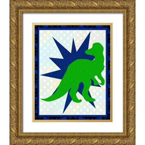 Dinosaur 3 Gold Ornate Wood Framed Art Print with Double Matting by Allen, Kimberly