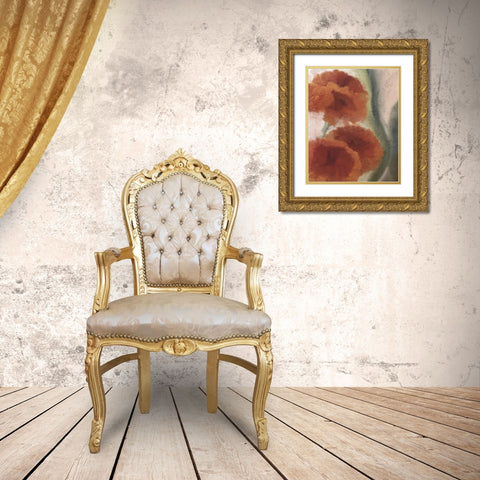 Fall Blooms 2 Gold Ornate Wood Framed Art Print with Double Matting by Kimberly, Allen