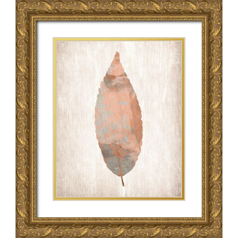 Leaf Print 1 Gold Ornate Wood Framed Art Print with Double Matting by Kimberly, Allen