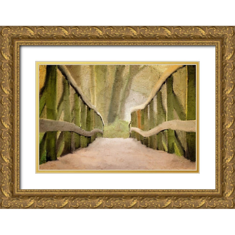 Across the Bridge Gold Ornate Wood Framed Art Print with Double Matting by Kimberly, Allen