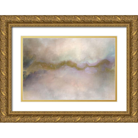 Streak of Purple Gold Ornate Wood Framed Art Print with Double Matting by Kimberly, Allen