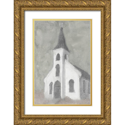 Steeple Gold Ornate Wood Framed Art Print with Double Matting by Kimberly, Allen
