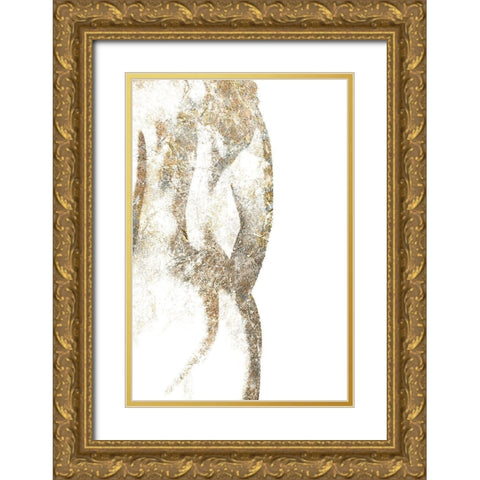 Silver Silhouette 1 Gold Ornate Wood Framed Art Print with Double Matting by Kimberly, Allen