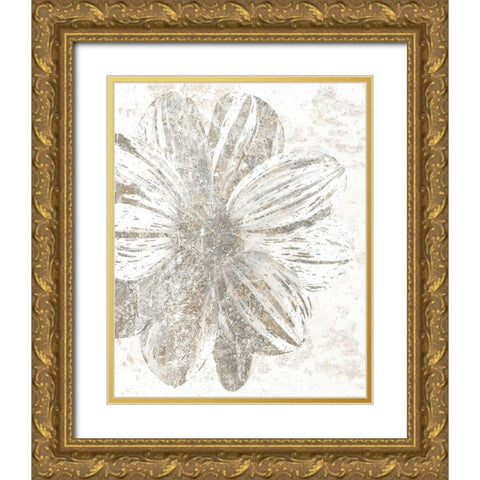 Silver Blooms 1 Gold Ornate Wood Framed Art Print with Double Matting by Kimberly, Allen