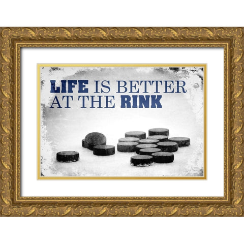 At The Rink Gold Ornate Wood Framed Art Print with Double Matting by Kimberly, Allen