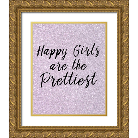 Happy Girls Gold Ornate Wood Framed Art Print with Double Matting by Allen, Kimberly