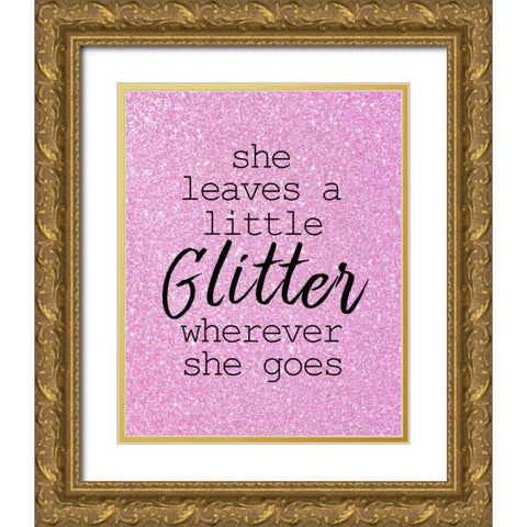 A Little Glittler Gold Ornate Wood Framed Art Print with Double Matting by Allen, Kimberly