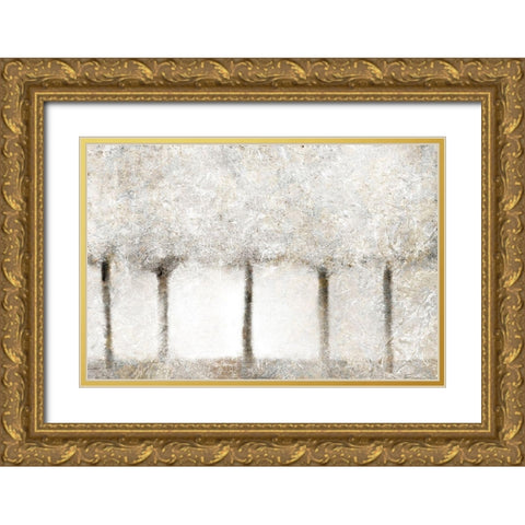 Silver Lights Gold Ornate Wood Framed Art Print with Double Matting by Kimberly, Allen