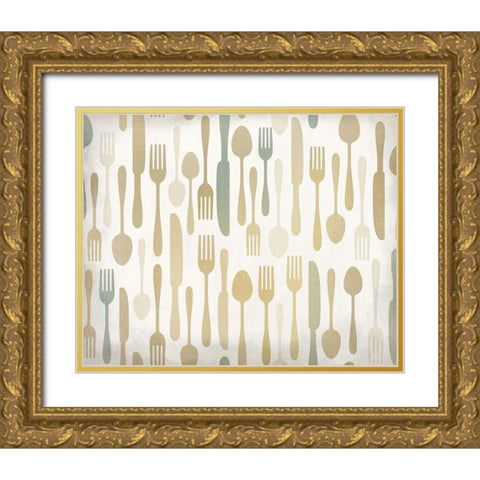 Dinner Time Gold Ornate Wood Framed Art Print with Double Matting by Kimberly, Allen