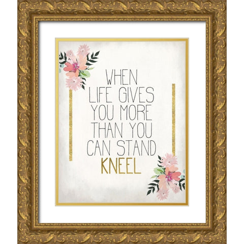 Kneel Gold Ornate Wood Framed Art Print with Double Matting by Kimberly, Allen