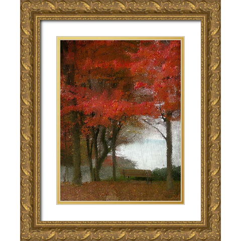 Maple Tree Walk Gold Ornate Wood Framed Art Print with Double Matting by Kimberly, Allen
